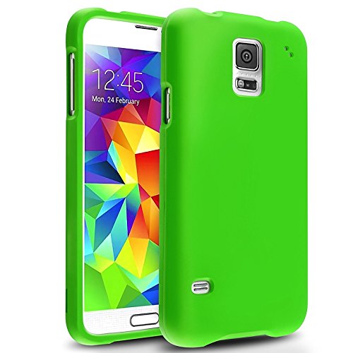 Galaxy S5 Case, [Neon Green] Slim Grip Rubberized Hard Plastic Case for SamsungÂ©Galaxy S5 (2014)