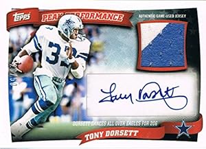 2010 Topps TONY DORSETT # PPARTD Peak Performance Relics Autographs Patch #d 28/50