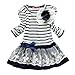 Urparcel Girls Bowknot Striped Tutu Dress Party Long Sleeve T-shirt Skirt 2-7y
