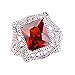 Psiroy Women's 925 Sterling Silver 5ct Garnet Filled Ring