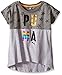 PUMA Big Girls' Active Graphic Tee Shirt, Light Heather Grey, 12-14 (Large)
