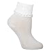 Simply Charming Girls White Lace Socks with Crosses Size 7-8.5
