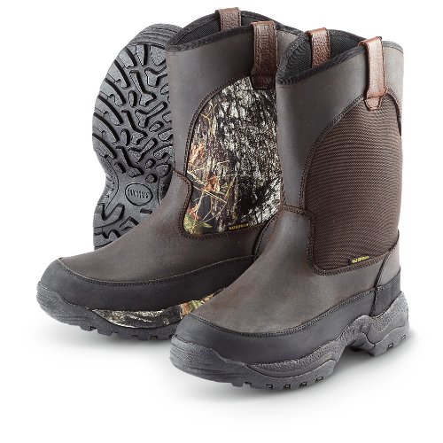 Men's Guide Gear 1000 gram Thinsulate Ultra Insulation Waterproof Pull - on Boots, MOSSY OAK, 8EE