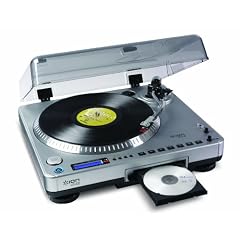 Ion Audio LP2CD Schallplattenspieler (integriertem CD Brenner,  EZ Converter Software, USB 2.0) silber
