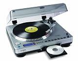 Ion Audio LP2CD Schallplattenspieler (integriertem CD Brenner,  EZ Converter Software, USB 2.0) silber
