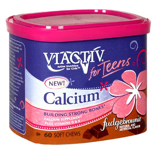 Viactiv Calcium Supplement for Teens Soft Chews Fudge Brownie 60 Soft Chews