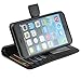 Navor Protective Flip Wallet Case Compatible for iPhone 6S Plus & iPhone 6 Plus [5.5 inch] - Black (IP6PBK)