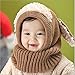 Baby Girls Boys Winter Hat Scarf Woolen Earflap Hood Scarves Skull Caps (Brown)