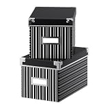 Blu-rays - CD - DVD- Storage Boxes Black and White - Pack of 4
