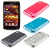 MEGASET:4x TPU CASE Bubble-Design für Samsung Galaxy i9001 S Plus (Weiß, Schwarz, Pink, Blau) + Premium DISPLAYSCHUTZFOLIE von kwmobile