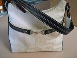 Etienne Aigner Dorchester Mini Bag - Signature Jacquard Cream w/ Dark Blue Trim