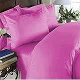 Elegant Comfort 1500 Thread Count Wrinkle Resistant Egyptian Quality Ultra Soft Luxurious 4-Piece Bed Sheet Set, Full, Pink
