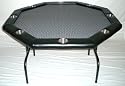 Texas Holdem Poker Table w/ Stainless Cup Holders, Suited Speed Cloth, with Folding Table Legs 48"x48"x30"high - Platinum