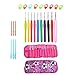 Aluminium Crochet Hooks Kits Knitting Knit Needles Weave Yarn Set Ergonomic Grip 2mm to 6.5mm Purple