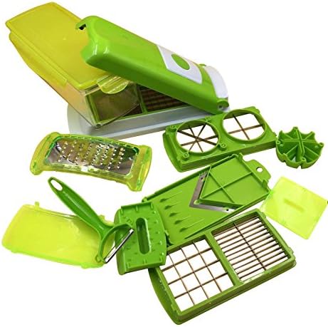 Chopro Multipurpose Vegetable Chopper Nicer Dicer - Fruit Chopper, Slicer, Cutter, Grater, Peeler for salads and other with Stainless Steel Blades - with 12 pieces (12 in 1)