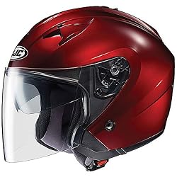 HJC Metallic Men's IS-33 Half Face Motorcycle Helmet - Wine
