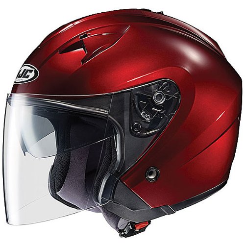 HJC Metallic Men's IS-33 Half Face Motorcycle Helmet - Wine / 2X-Large On Sale