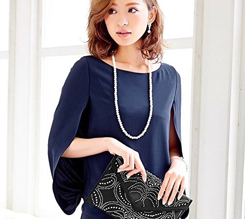 (ガール) GIRL 大人 上品 変形 スリーブ パーティ ドレス レディース ケープ 袖 ワンピース 大きい サイズ フォーマル 成人式 結婚式 二次会 シンプル 美ライン 細みせ 体型カバー fu-051