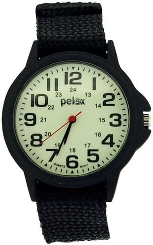 Pelex Teens Gents Analogue Luminous Dial Black Nylon Sturdy Strap Watch PLX03