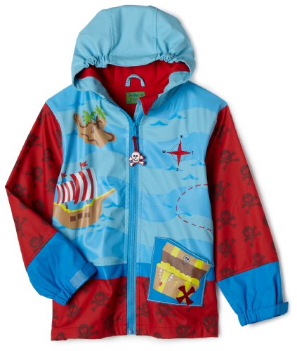 Stephen Joseph Boys Pirate Rain Coat, Ocean Blue