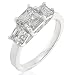 One of a Kind Certified 18k White Gold 1-7/8ct Three Stone Asscher Cut Diamond Ring