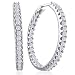 10K White Gold Inside Outside Diamond Hoop Earrings (1ct tw)