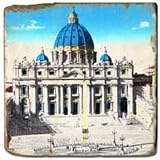 Carrelage en marbre, motif Rome antique A, finition antique, illet pour l'accroche, pieds antidérapants, dimensions: L 20 x l 20 x h 1 cm
