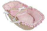 Hoohobbers Doll Moses Basket, Pink Sherbert