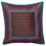 Pillowcases House Decor India Gift For Her Silk Fabric 16x16 inches (bcbr314) by ShalinCraft