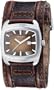 Fossil Casual Cuff Leather Watch Brown with Silver-Tone