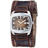 Fossil Casual Cuff Leather Watch Brown with Silver-Tone