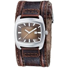 Fossil Herren-Armbanduhr Analog Leder braun Fuel Trend JR9156