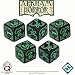 Q-Workshop: ARKHAM HORROR DICE SET (Black with Green - 5 d6 Die)