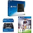 PlayStation 4 - Konsole (500GB, schwarz) [CUH-1216A] + 2 DualShock 4 Controller + FIFA 16 - Standard Edition by Sony