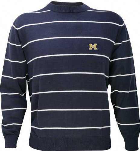 Michigan Wolverines Spaced Striped Crewneck Sweater