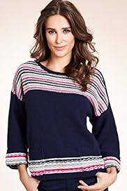 Indigo Collection Wool Rich Striped Knitted Jumper