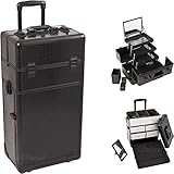 EAN 8100260200027 product image for All Black Crocodile Textured Printing Professional Rolling Aluminum Cosmetic Mak | upcitemdb.com