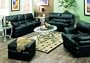 4 Pc Black Leather Sofa Loveseat Club Chair Ottoman Set