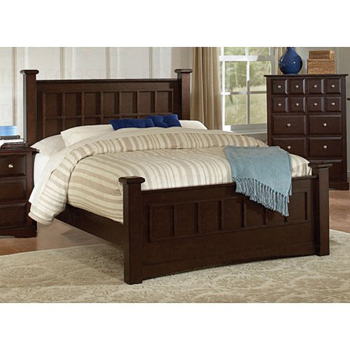 Queen Size Bed Transitional Style in Cappuccino Finish Queen Size Bed Transitional Style in Cappuccino Finish