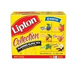 Lipton Tea Flavored Collection, Black Tea Variety Pack of Six Flavors, Tea Bags, 18-Count Boxes (Pack of 6)