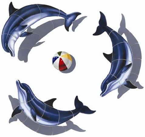 Porcelain Dolphin Medium Group w/Shadow