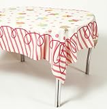 Happy Birthday Tablecloth - Polka Dots & Cupcakes in Pink