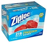 Ziploc Double Zipper Heavy Duty Quart Freezer Bags (216 Bags)