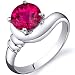 Smooth Seduction 1.75 carats Ruby Solitaire Ring in Sterling Silver Available in Sizes 5 thru 9