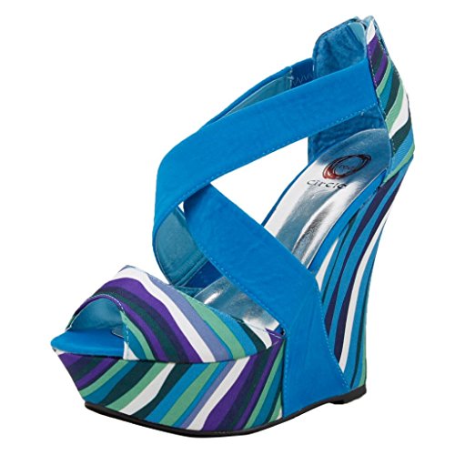 Red Circle Women's Kelsie Criss Cross Wedge Sandals