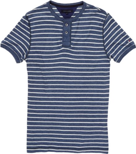 Tommy Hilfiger Herren CHELSEA HENLEY STP TEE S/S RF 887811571, Gr. MD (INDIGO BLUE HEATHER Preisvergleich