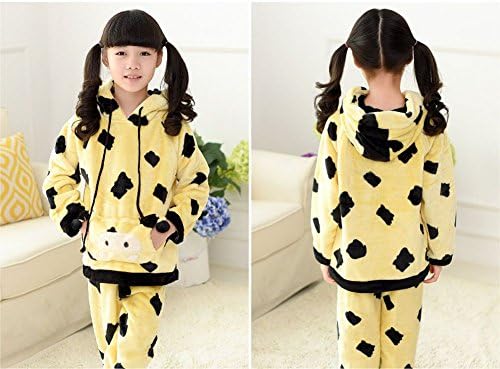 Tinswear Latest Kids Baby Hooded Pjs Thermal Pajama for Girls 12 Yellow