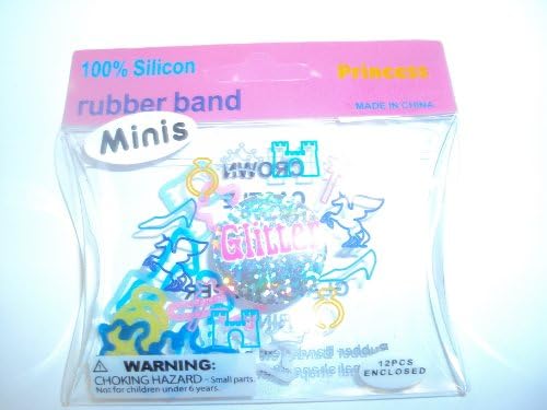 Glitter Princess Shaped Shape Mini Ring Bands Bandz (12pcs)