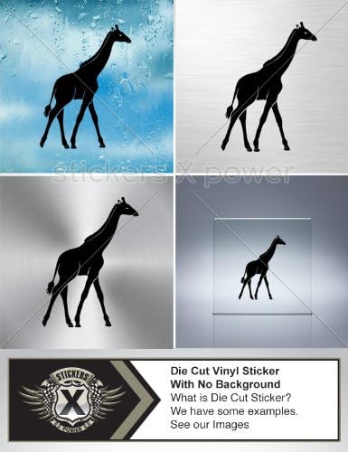 Stickers Giraffe Run White Size: 5 X 3.7 Inches Black