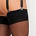 Thigh High Plain Black Stockings for Garter and Suspender Belts Veneziana Sheer Black Large